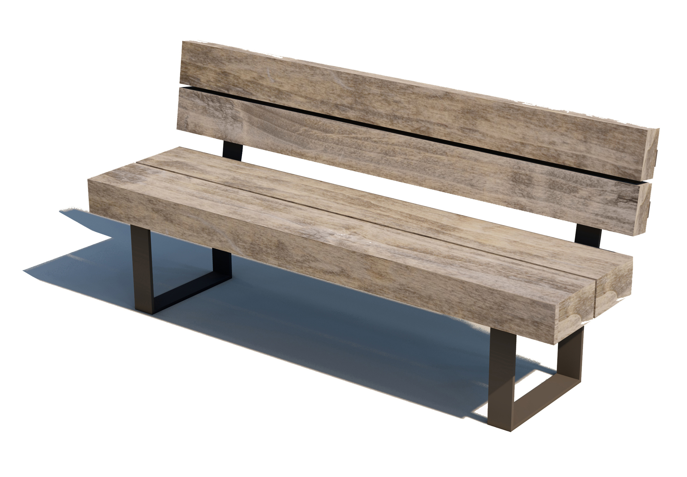 Wood and Steel Bench